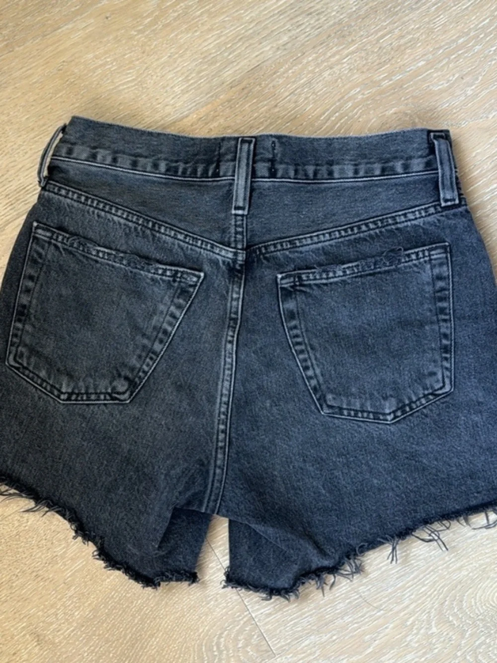 AGOLDE | Women’s Parker In Fright Long Black 100% Cotton Denim Shorts